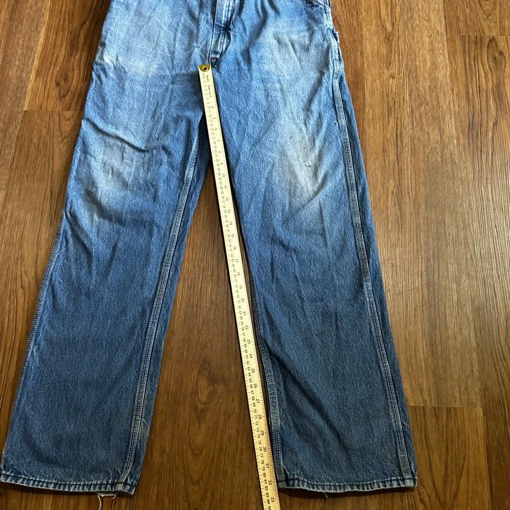 Round House Denim Overalls Mens 36x34 Blue Good Vintage Distressed Workwear